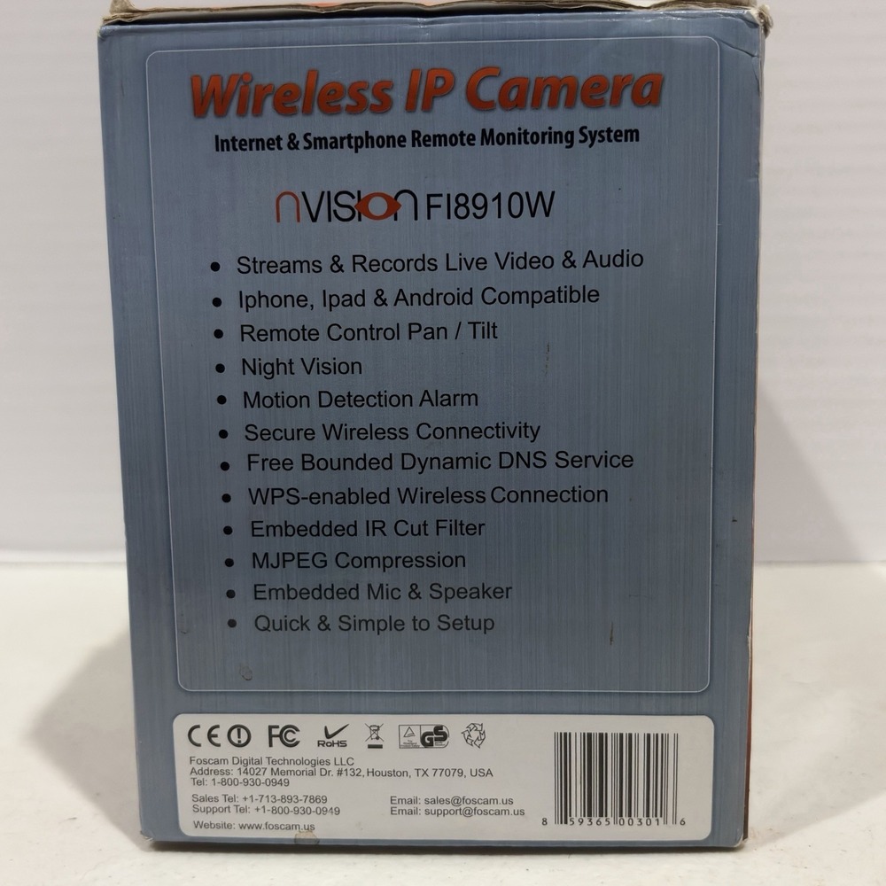 FOSCAM Wireless IP Camera Internet & Smartphone Remote Monitoring System F18910W - Picture 2 of 4